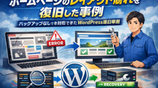 ホームページの修正や復旧事例